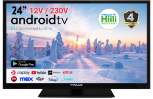 TAKUUHUOLLETTU FINLUX 24" M7 ANDROID SMART TV 12V tuella (2025)
